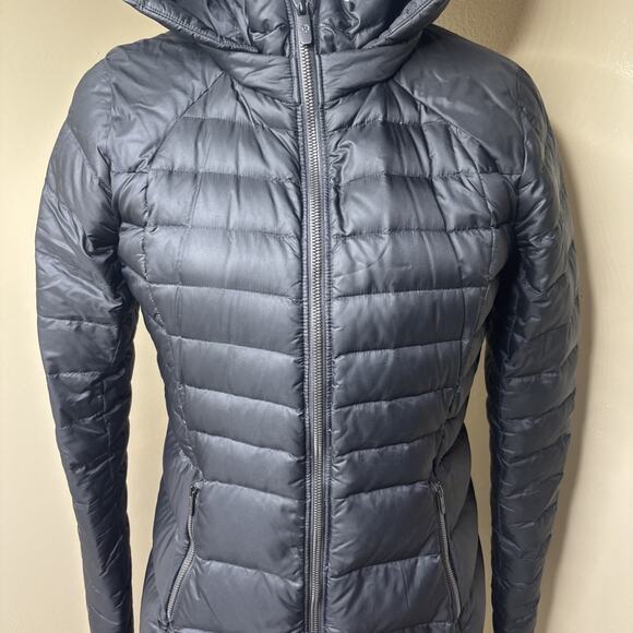 Lululemon Down For It All Long Jacket Hooded Black Puffer Coat Women’s Size 6 - Picture 3 of 12